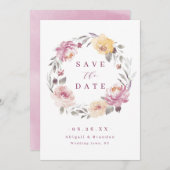 Romantische tuinmauve bloembruiloft save the date (Voorkant / Achterkant)