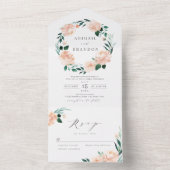 Romantische tuinperwestische trouwerij all in one uitnodiging (Binnen)