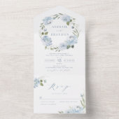 Romantische tuinschildpad met blauwe baard huwelij all in one uitnodiging (Binnen)