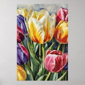 Romantische Tulpenbloesem Poster Kunst (Voorkant)