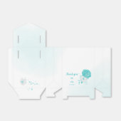 romantische turquoise bloemen bruiloft bedankdoosjes (Uitgevouwen)