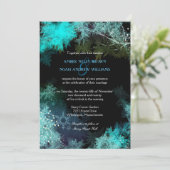 Romantische turquoise winter bos bruiloft kaart (Staand voorkant)