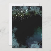 Romantische turquoise winter bos bruiloft kaart (Achterkant)