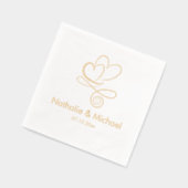 Romantische Twee Harten Custom Namen & Datum Folie Servetten (Links)