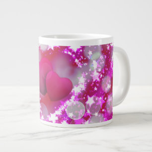 Romantische Twin Heart Sparkling Star Valentijnsda Jumbo Beker