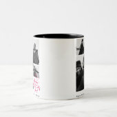 Romantische Typografie Valentijnsdag paar 4 foto Tweekleurige Koffiemok (Center)