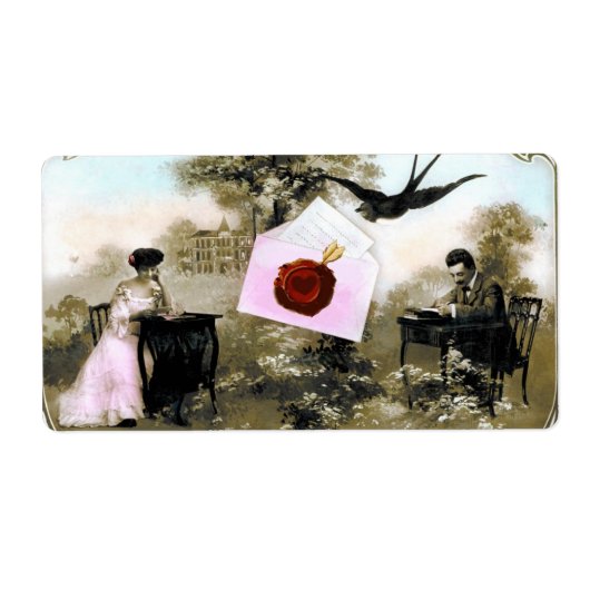 ROMANTISCHE VALENTIJN BRIEF, RODE WAX SEAL ETIKET (Voorkant)