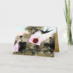 ROMANTISCHE VALENTIJN BRIEF, RODE WAX SEAL MONOGRA FEESTDAGEN KAART