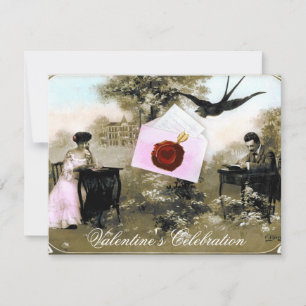 ROMANTISCHE VALENTIJN BRIEF, RODE WAX SEAL MONOGRA KAART