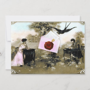 ROMANTISCHE VALENTIJN BRIEF, RODE WAX SEAL MONOGRA KAART