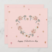 Romantische Valentijn met Floral Heart Kaart (Voorkant / Achterkant)