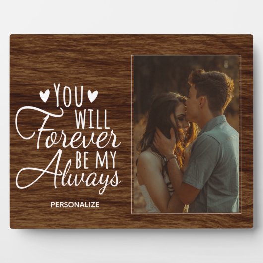 Romantische Valentijnsdag Plaque met Easel Fotoplaat (Voorkant)