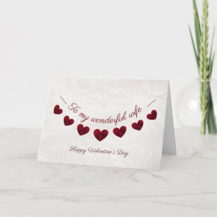 Romantische Valentijnsdag rode hart slinger voor v Kaart