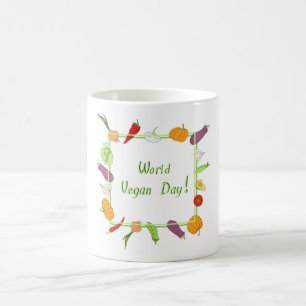 Romantische Vegetarian Day Minimalist Cute Koffiemok