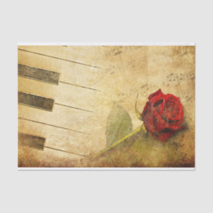 Romantische vel muziek met Roos-tapeband Tissuepapier