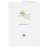 Romantische veld bloem gevouwen bruiloft menu (Achterkant)