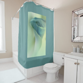 Romantische ventilator in blauwe tonen douchegordijn