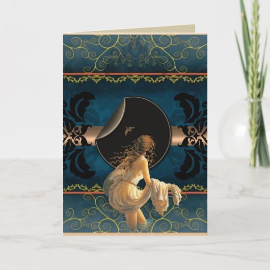 Romantische verjaardagskaart - Vrouw in het water Kaart (Voorkant)