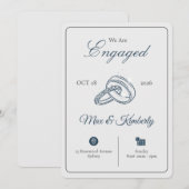 Romantische verlovingsuitnodigingen | Elegant & Mo Kaart (Voorkant / Achterkant)