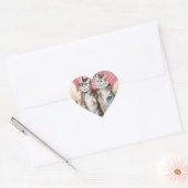 Romantische Victoriaans Katten Scrapbook Sticker (Envelop)