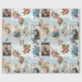 Romantische Victoriaans Valentijn Kaarten Cadeaupapier (Vlak)