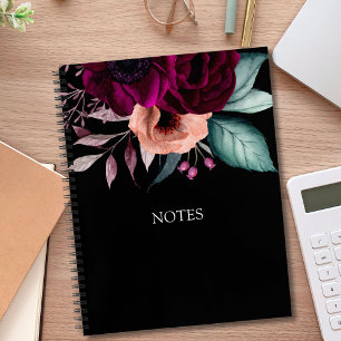 Romantische Vintage Boho Paarse Bloemen Notitieboek