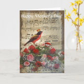 Romantische vintage collagemoederdag kaart (Gele Bloem)