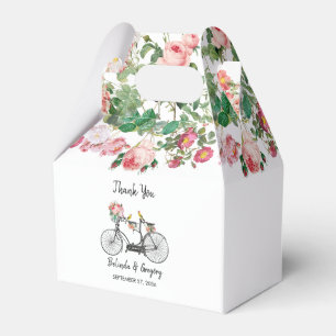 Romantische Vintage Fiets Bloemen & Vogels Bruilof Bedankdoosjes