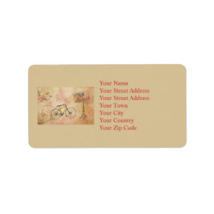 Romantische Vintage Parijs in Lentenkolage Etiket