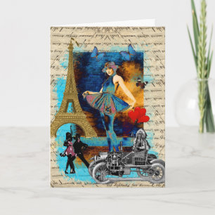 Romantische vintage Paris collage Kaart