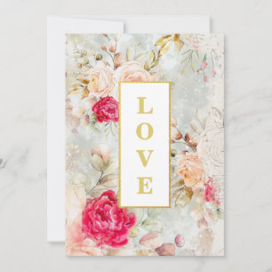 * Romantische Vintage QR AR26 RSVP Floral Wedding Kaart