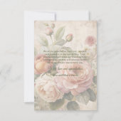 Romantische Vintage Roze Trouwdag Bedankt (Achterkant)