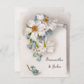 Romantische Vintage sparen de Datum Aankondigingskaart (Voorkant / Achterkant)