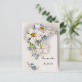 Romantische Vintage sparen de Datum Aankondigingskaart (Staand voorkant)