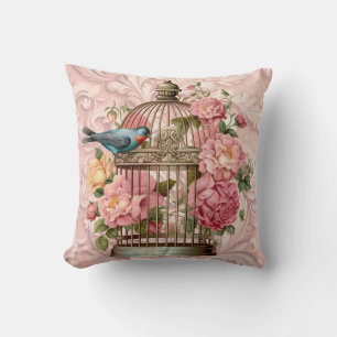 Romantische vintage waterverf bloemkooi kussen