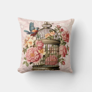 Romantische vintage waterverf bloemkooi kussen