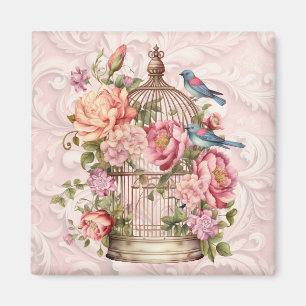 Romantische vintage waterverf bloemkooi magneet