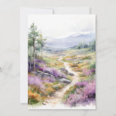 Romantische violette bloemen en bos Bruiloft Kaart (Achterkant)