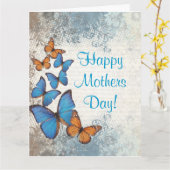 Romantische vlindermoederdag kaart (Gele Bloem)