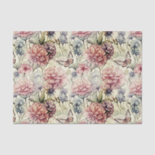 Romantische  Vlinders en Bloemen Decoupage Tissuepapier