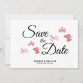 Romantische Vlinders Roze Save the Dates (Voorkant)