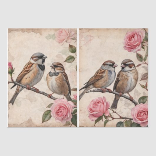 Romantische vogels - Decoupage - Tissuepapier (Voorkant)