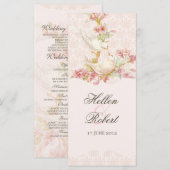 romantische vogels huwelijksceremonie programma (Voorkant / Achterkant)