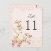  Romantische Vogels Liefde Trouwtafel Nummer Briefkaart (Voorkant / Achterkant)