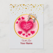 Romantische vogels op Branch Valentijnsdag en Hart Briefkaart (Voorkant)