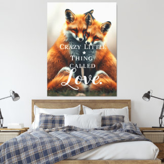 Romantische vos liefde illustratie canvas afdruk