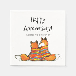 Romantische vossen gepersonaliseerd aangepaste Jub Servet