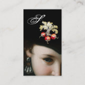 ROMANTISCHE VROUW, ANTIEK JEWELS EN PEARLS MONOGRA VISITEKAARTJE (Achterkant)