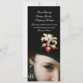 ROMANTISCHE VROUW, ANTIEK JEWELS, PEARLS GRAND OPE KAART (Achterkant)