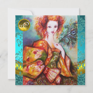 ROMANTISCHE VROUW MET EEN SPARKERPIEGEL VERDER KAART